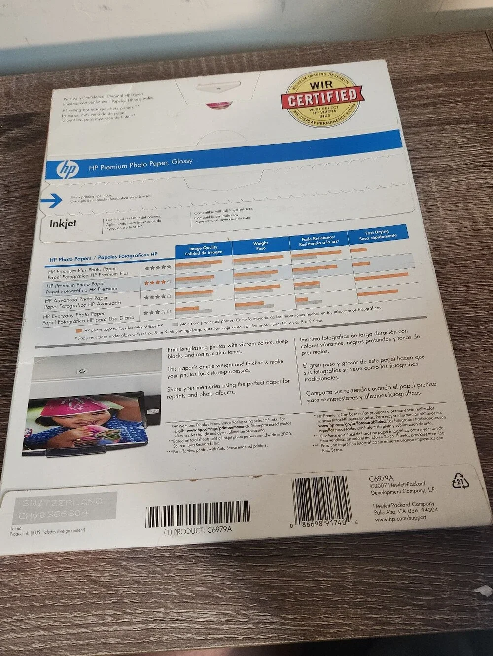 New Box of HP Premium Photo Paper for Inkjet Printers 50 Sheets